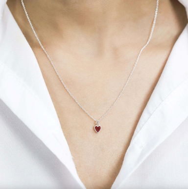 BOMA Belle Heart Necklace with Carnelian