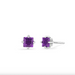 Boma Square Amethyst Facets Stud Earrings