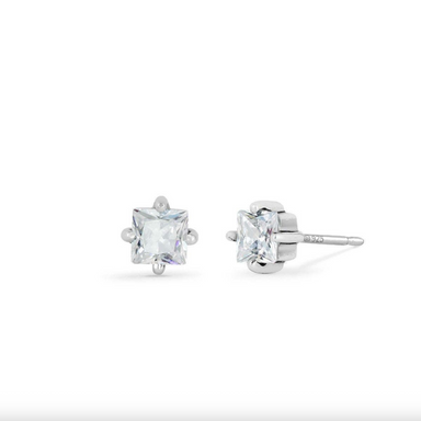 Boma Square Facets Studs - Cubic Zirconia