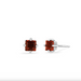 Boma Square Garnet Facets Stud Earrings