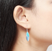 Boma Oval Dangle Earrings - Blue Turquoise and Blue Mother of Pearl