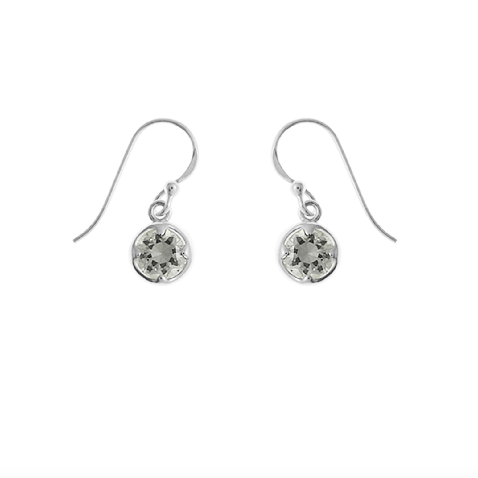 BOMA Round White Topaz Dangle Earrings