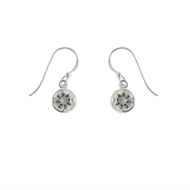 Boma Round White Topaz Dangle Earrings
