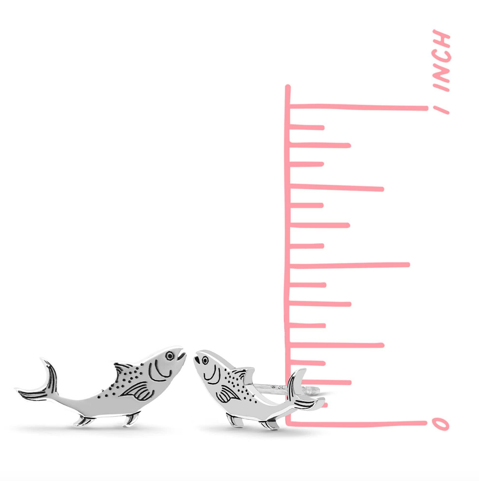 Boma Swimming Salmon Fish Studs