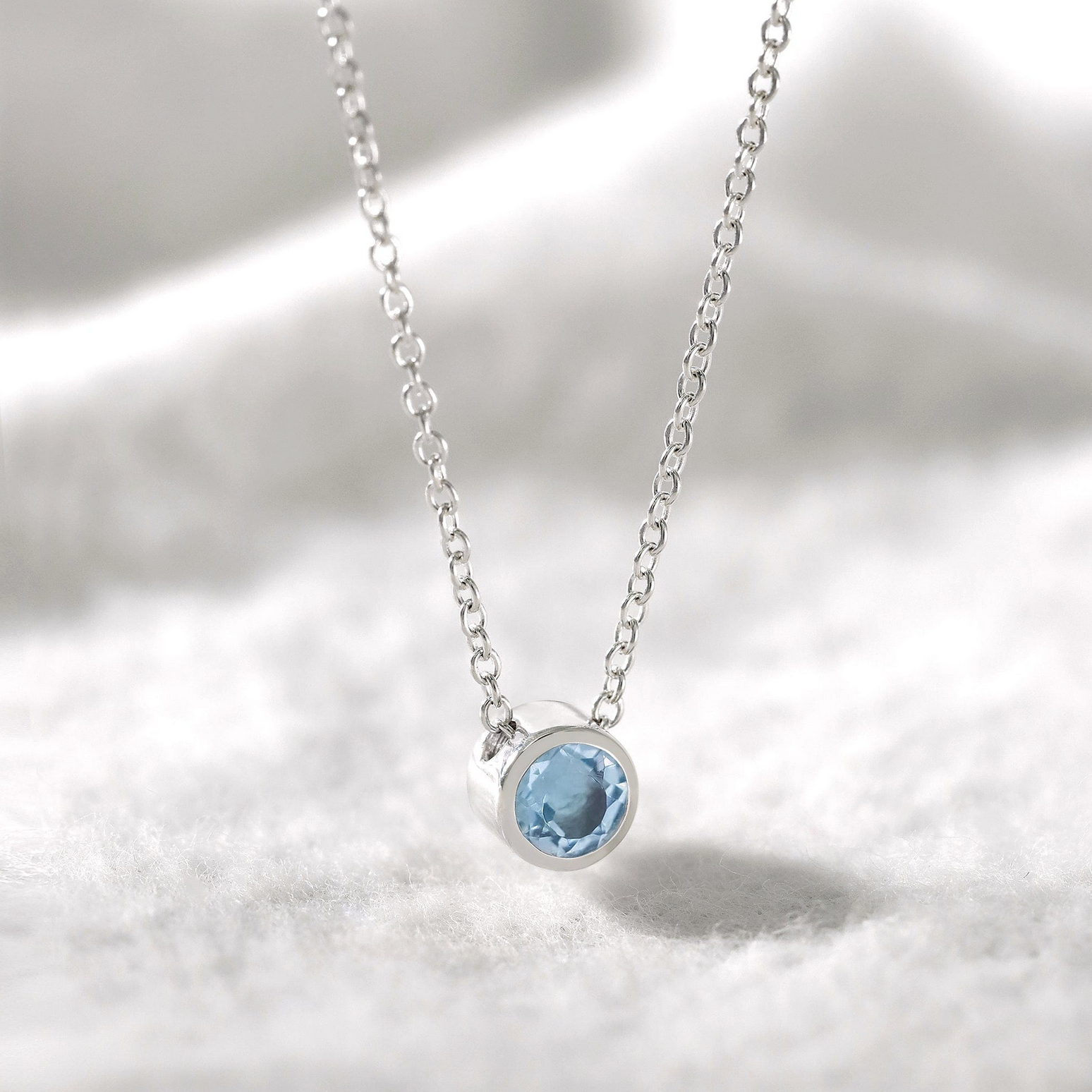 BOMA Belle Stone Necklace - Aquamarine - March and Serenity
