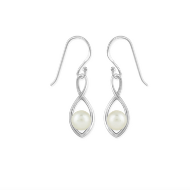Boma Twisting Pearl Earrings - White
