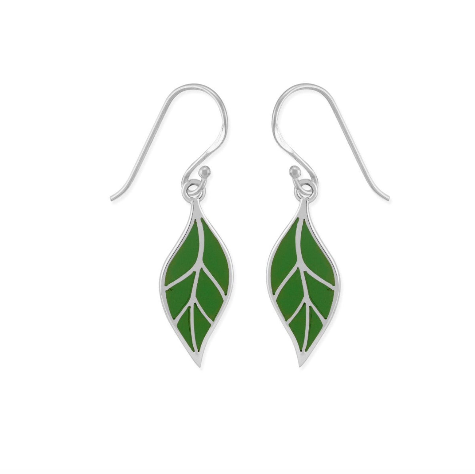 BOMA Leaf Dangle Earrings - Green