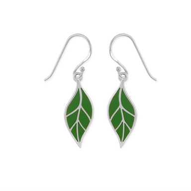 BOMA Leaf Dangle Earrings - Green