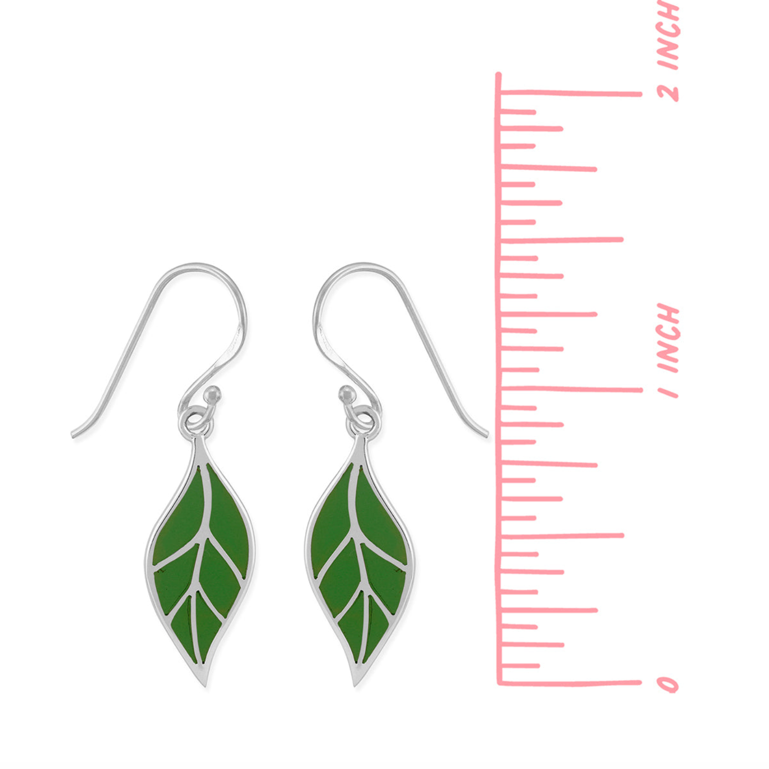 BOMA Leaf Dangle Earrings - Green