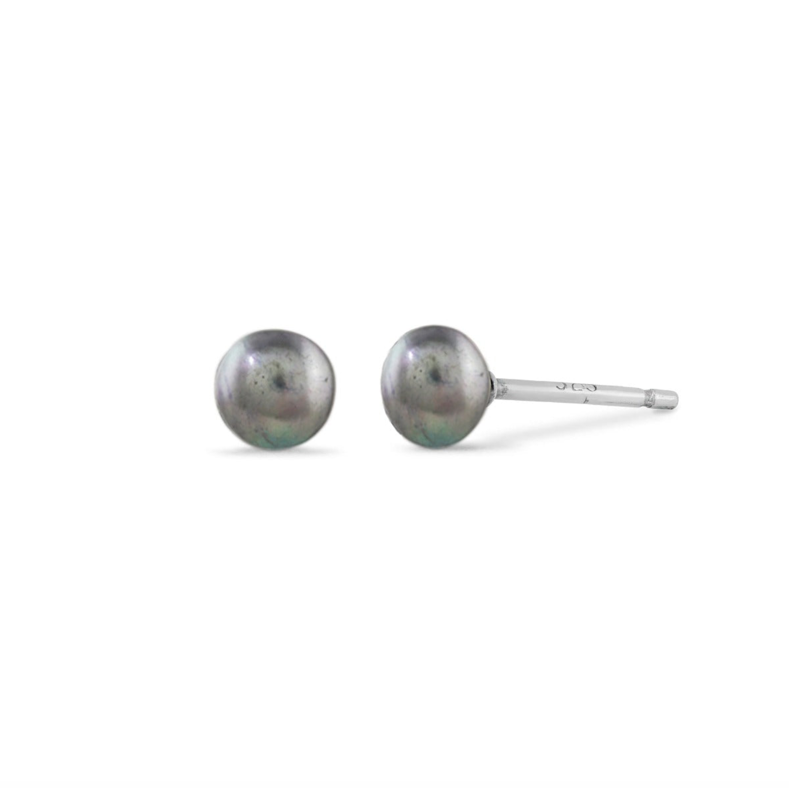 Boma Grey Pearl Stud Earrings