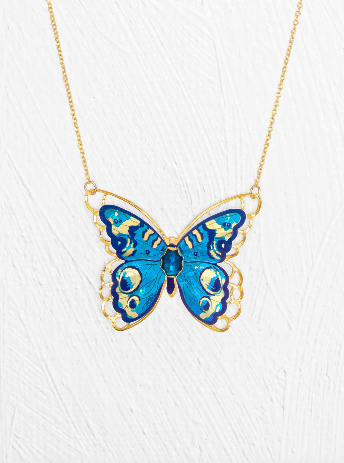 HOLLY YASHI Mariposa Butterfly Necklace - Blue Radiance