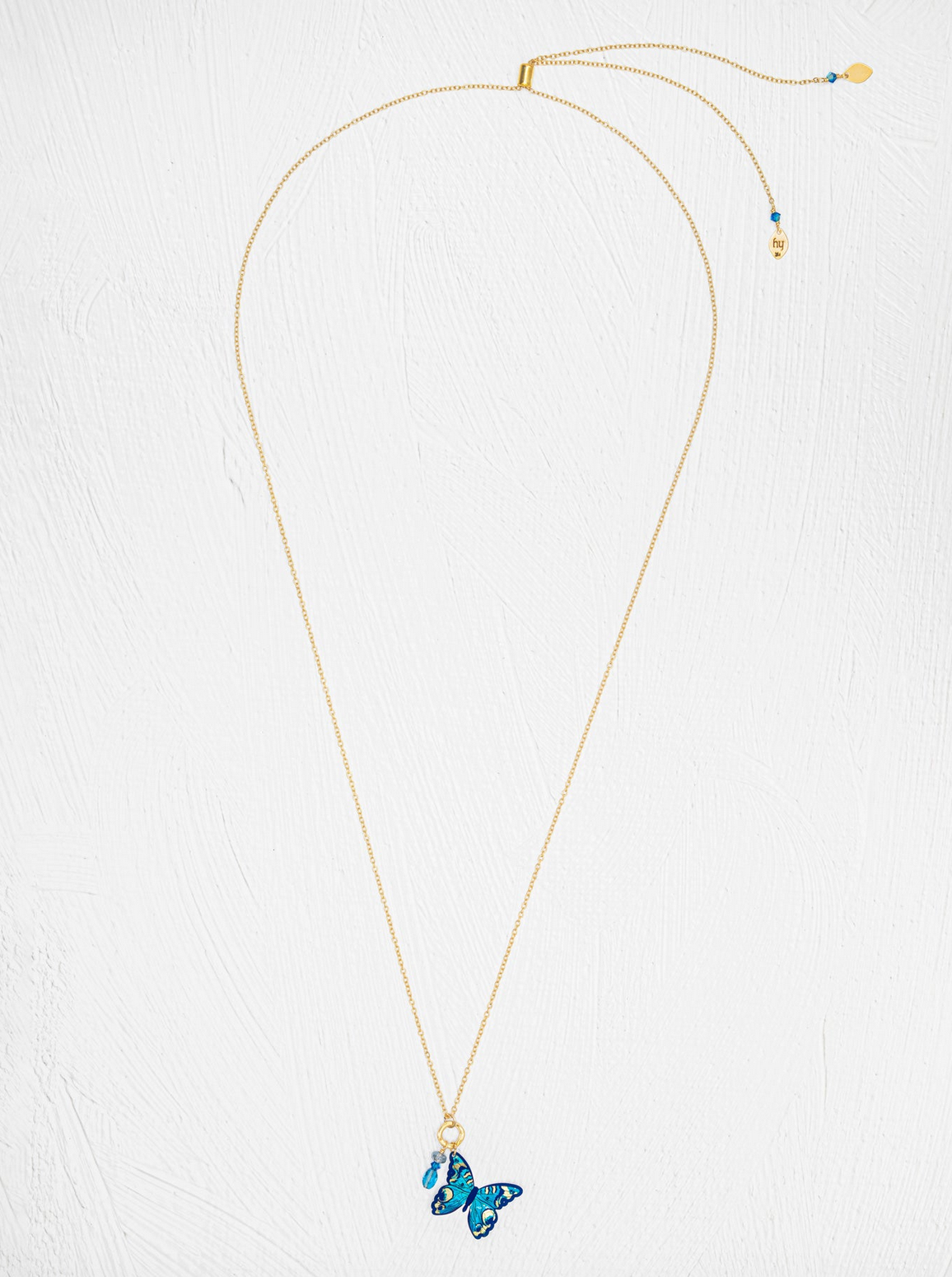 HOLL YASHI Mariposa Butterfly Charm Pendant - Blue Radiance