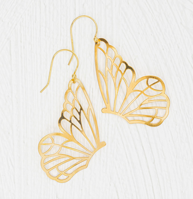 Holly Yashi Vanessa Butterfly Wing Earrings - Gold