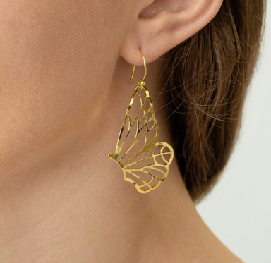 Holly Yashi Vanessa Butterfly Wing Earrings - Gold