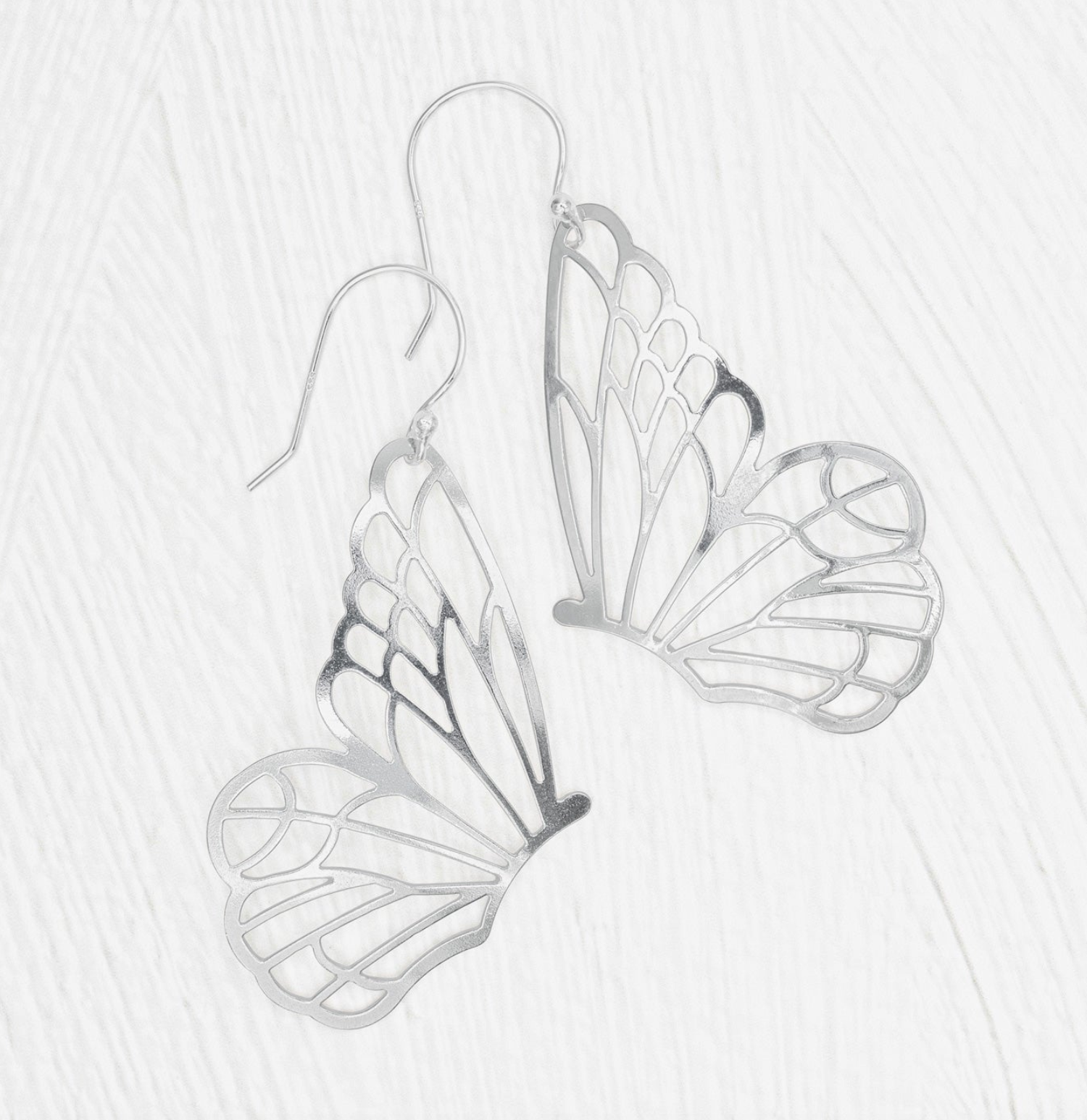 Holly Yashi Vanessa Butterfly Wing Earrings - Silver