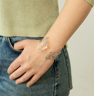 Holly Yashi Vanessa Butterfly Cuff Bracelet - Silver