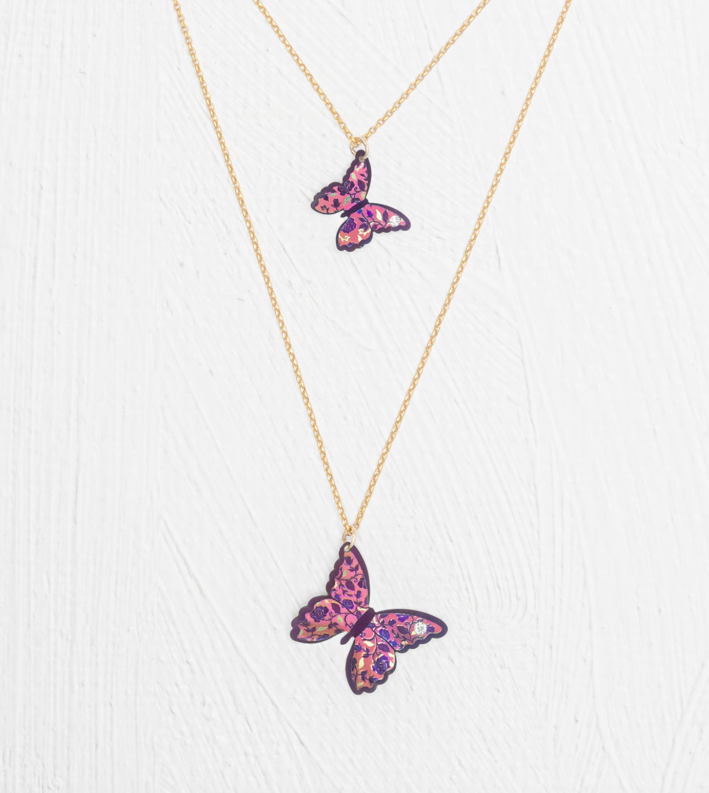Holly Yashi Mother & Daughter Rosalee Butterfly Necklace Set