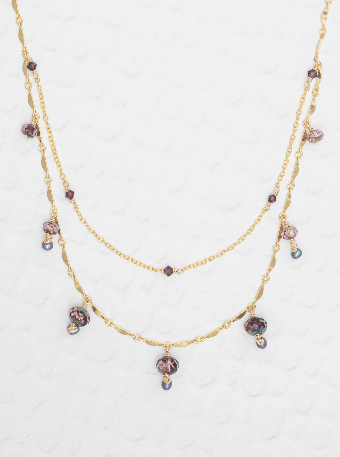 Holly Yashi Layered Soiree Necklace - Royal Plum