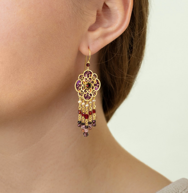 Holly Yashi Eternal Rose Earrings - Vintage Burgundy