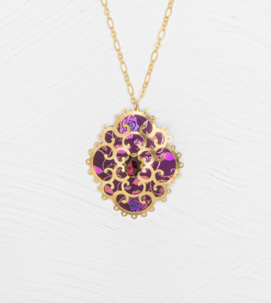 Holly Yashi Eternal Rose Pendant - Vintage Burgundy