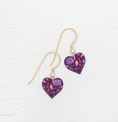Holly Yashi Budding Heart Earrings - Vintage Burgundy