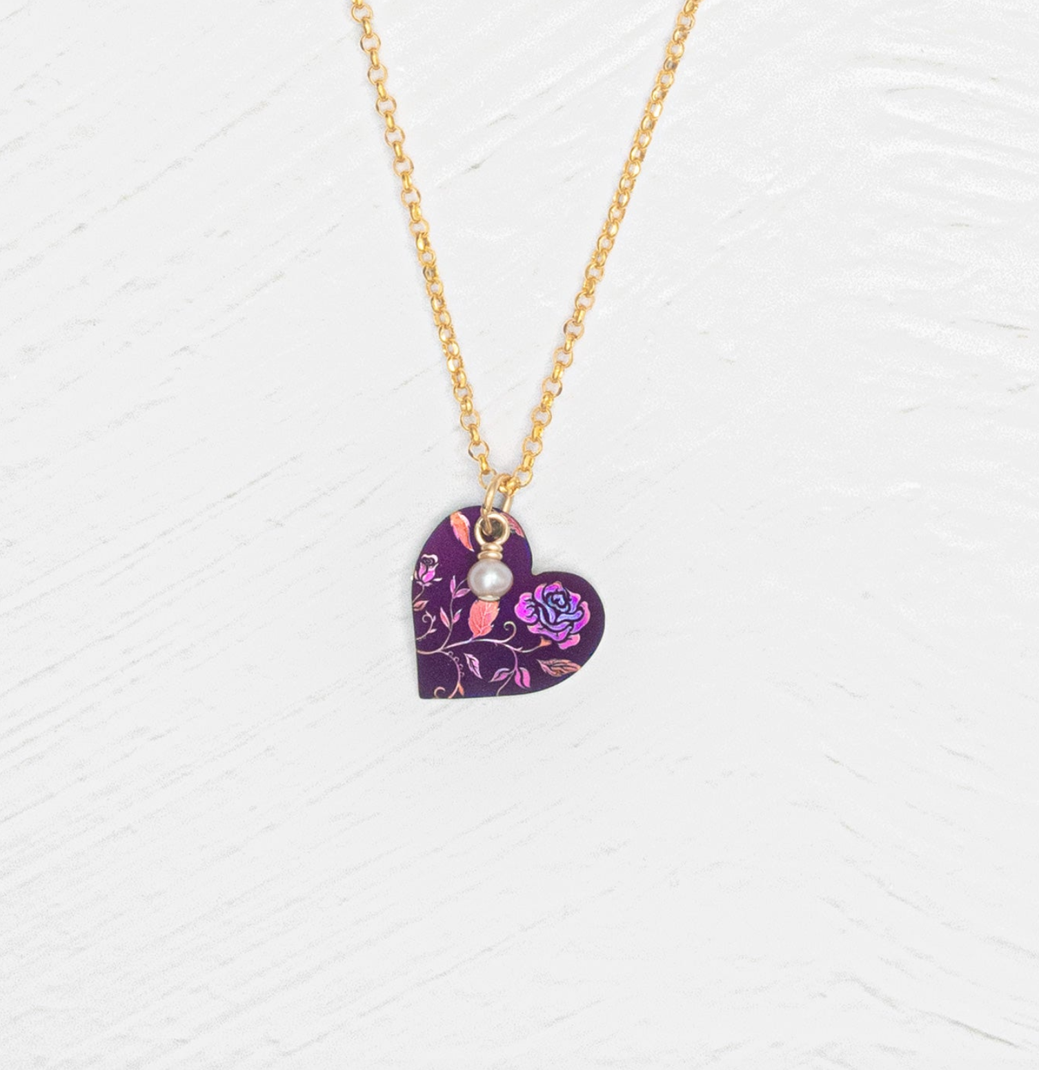 Holly Yashi Budding Heart Pendant - Vintage Burgundy