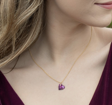 Holly Yashi Budding Heart Pendant - Vintage Burgundy