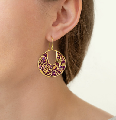 Holly Yashi Climbing Rose Earrings - Vintage Burgundy