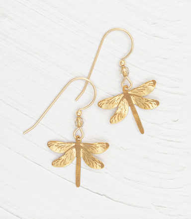 Holly Yashi Dragonfly Dreams Earrings - Gold