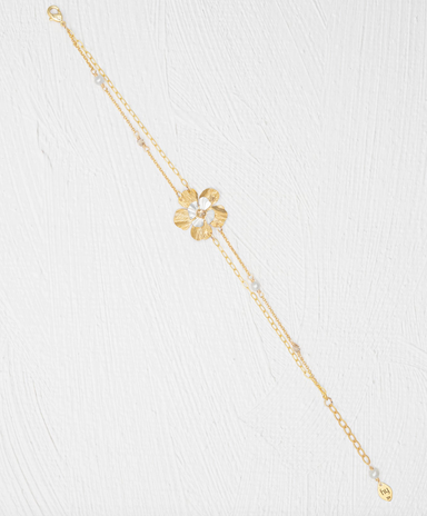 Holly Yashi Blissful Bloom Double Strand Bracelet - Gold and Silver