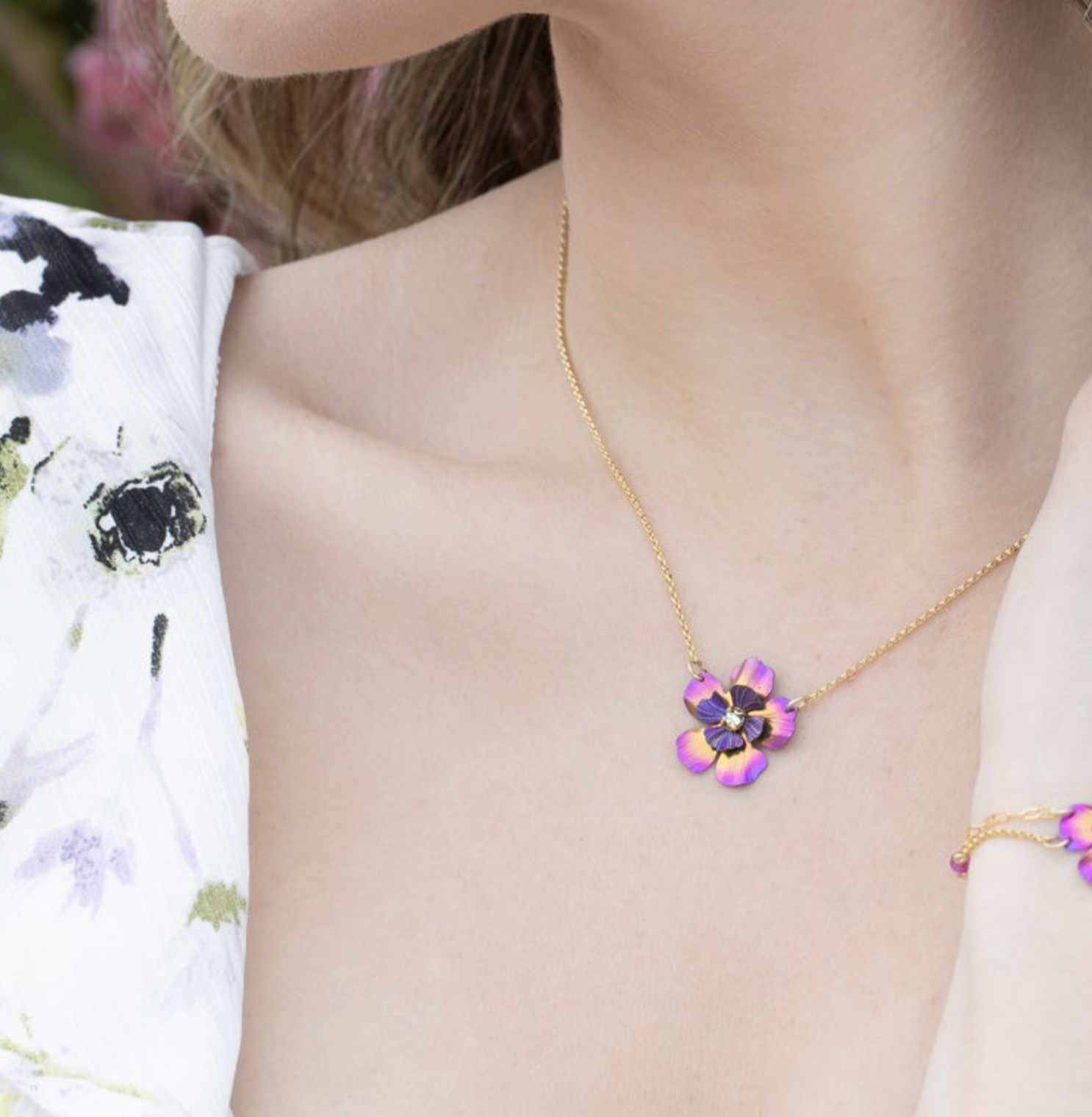 Holly Yashi Blissful Bloom Pendant Necklace - Sparkling Fuchsia