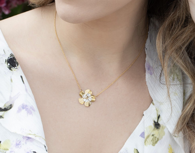 Holly Yashi Blissful Bloom Pendant Necklace - Gold and Silver