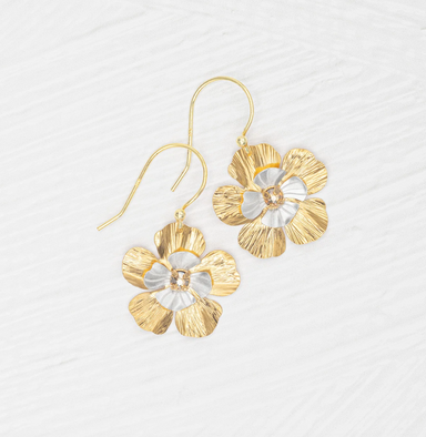 Holly Yashi Blissful Bloom Earrings - Gold and Silver