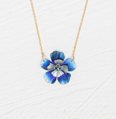 Holly Yashi Blissful Bloom Pendant Necklace - Bonnie Blue