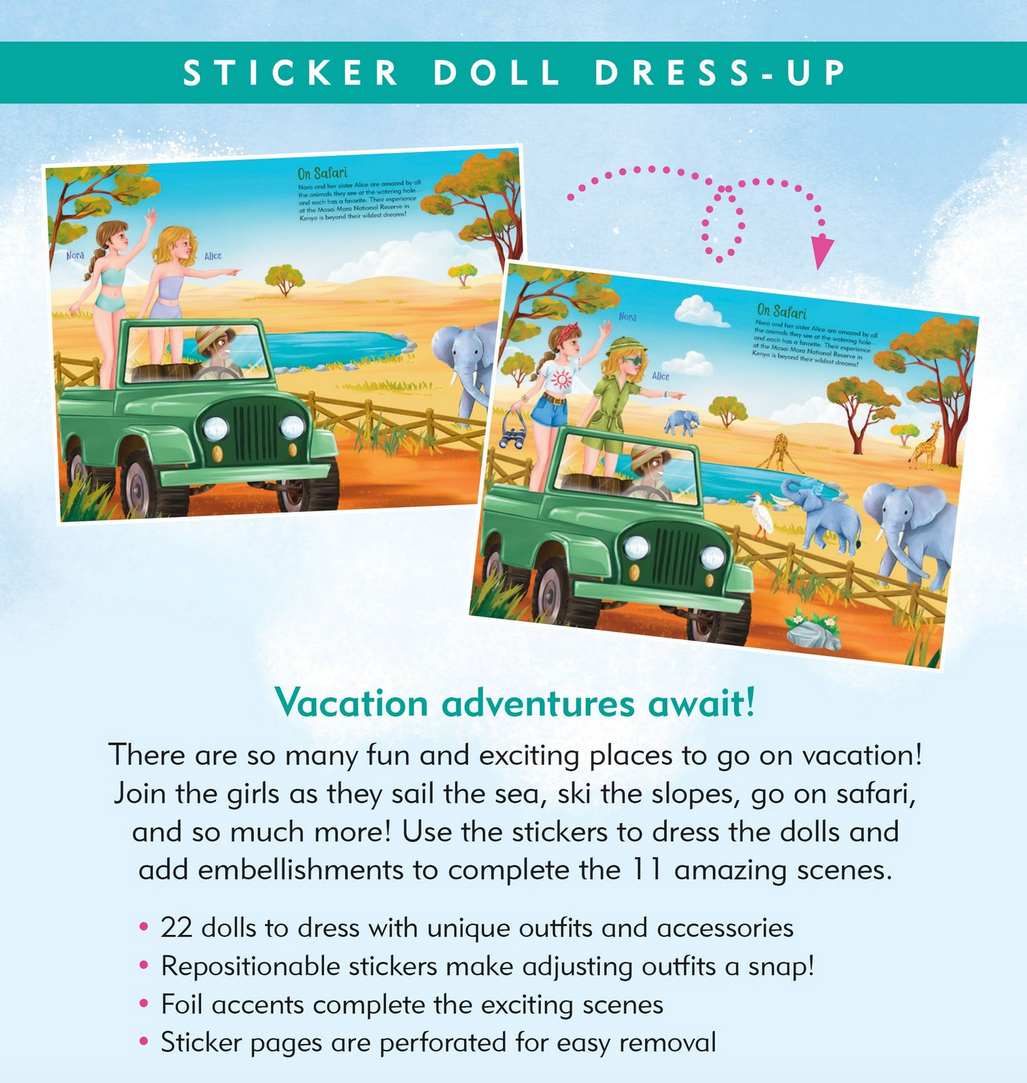 Vacation Sticker Doll Dress-Up Book