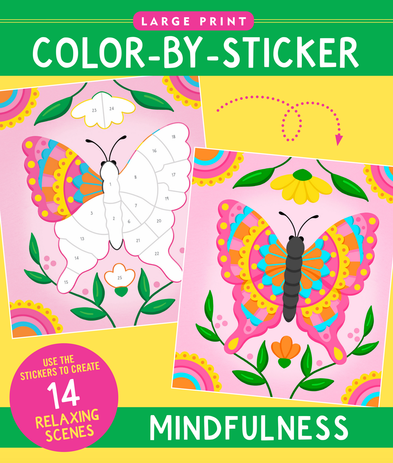 Mindfulness Large Print Color-by-Sticker Book