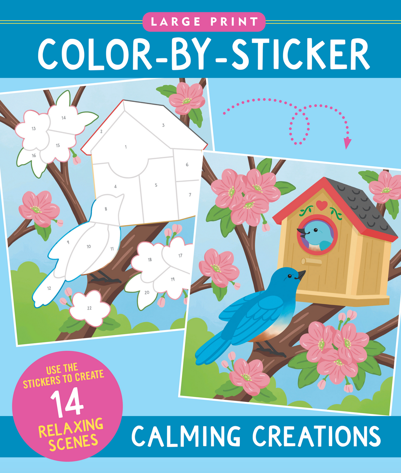 Calming Creations Large Print Color-by-Sticker Book
