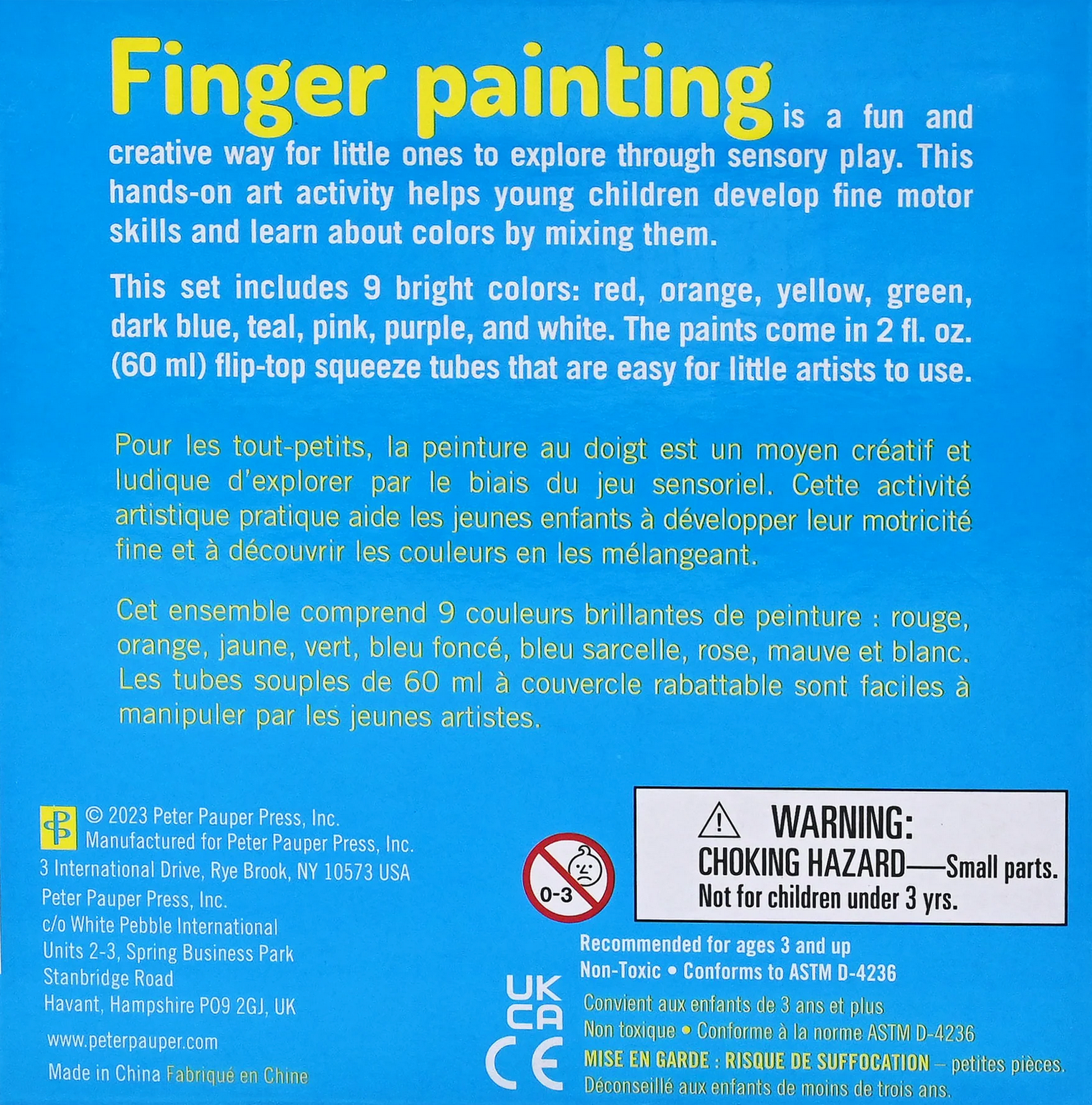 PTR Studio Series Junior Finger Paint Set (9 Colors)