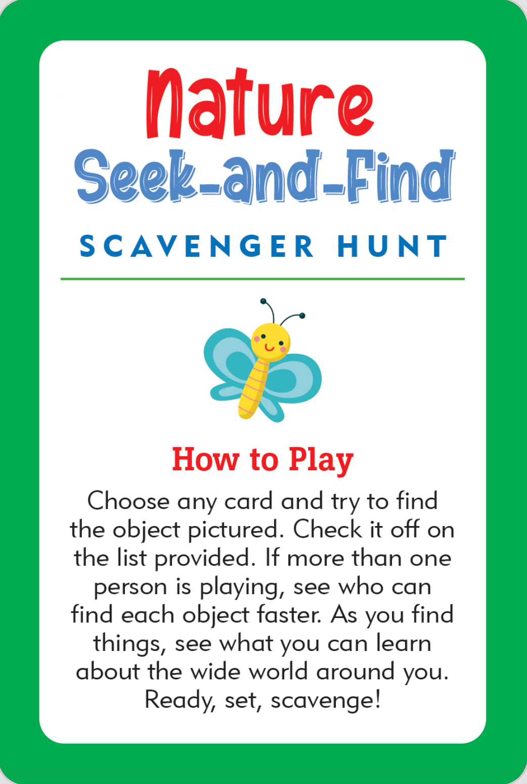 PTR Nature Seek-and-Find Scavenger Hunt Cards