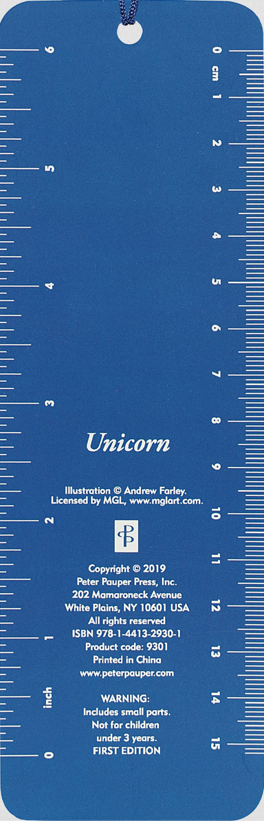 PTR Unicorn 3-D Bookmark