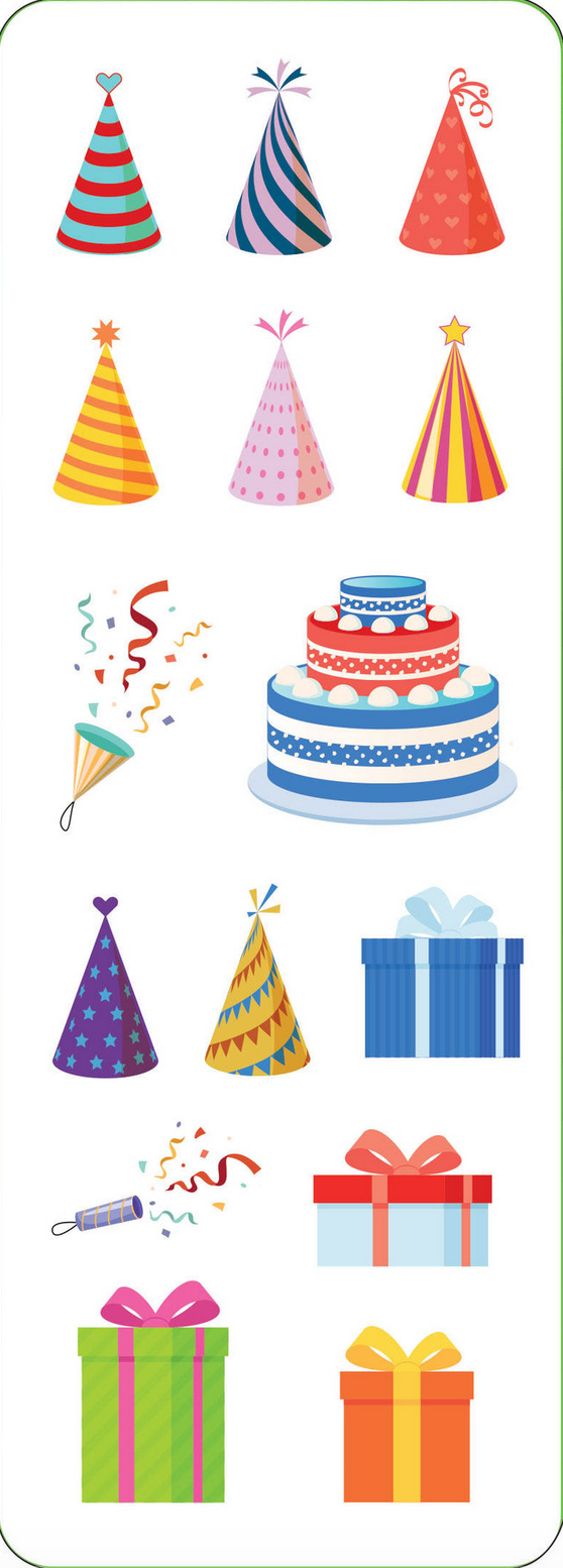 PTR Birthday Sticker Set