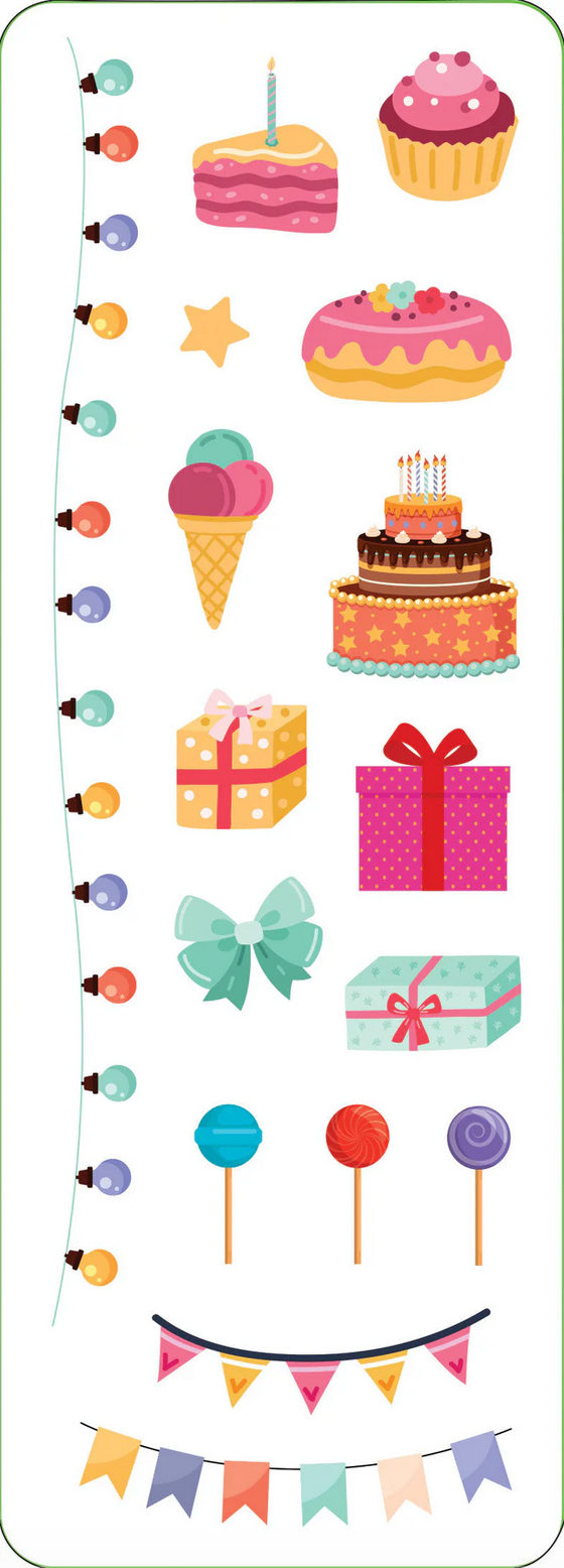 PTR Birthday Sticker Set