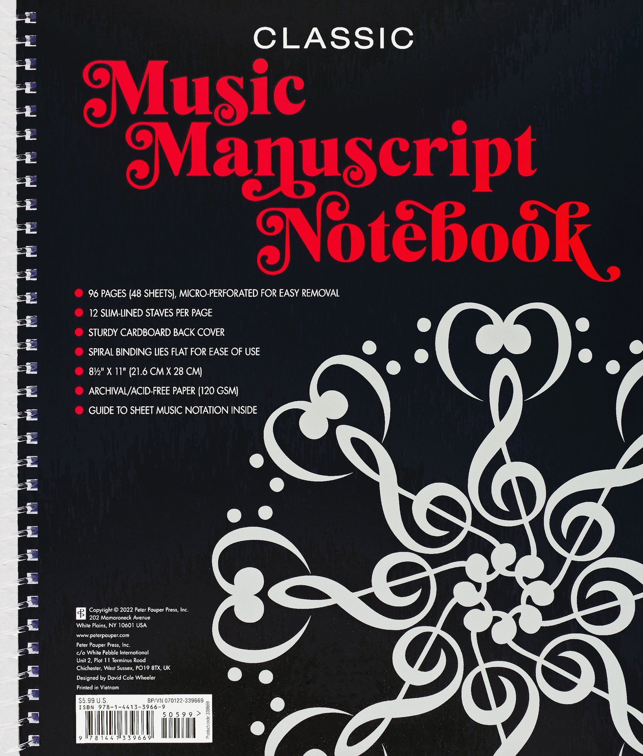 PTR Music Manuscript Notebook (Regular Staff)