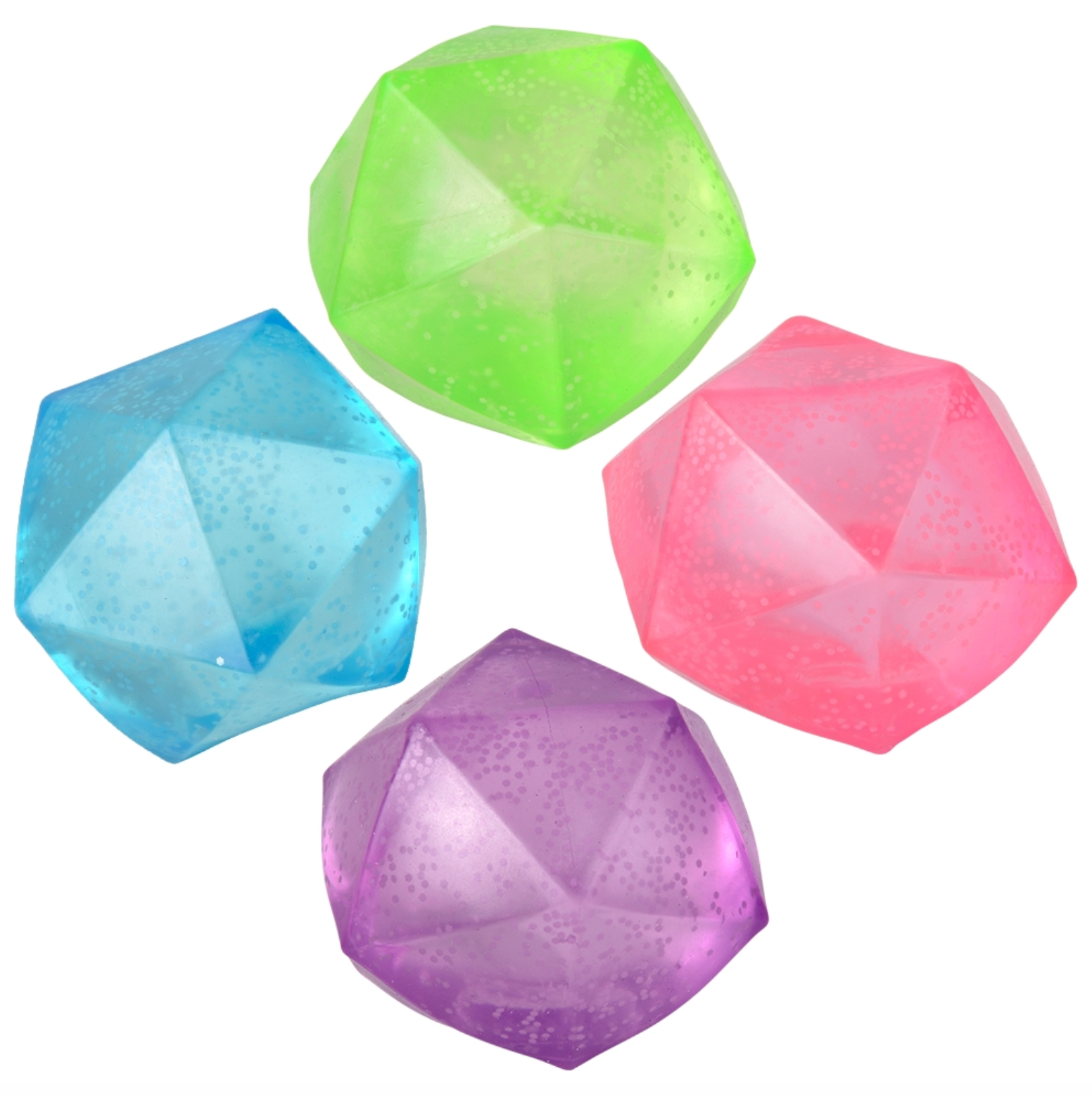 Glow In Dark Sugar Squeeze Polyhedron Ball (Single) - Random Color