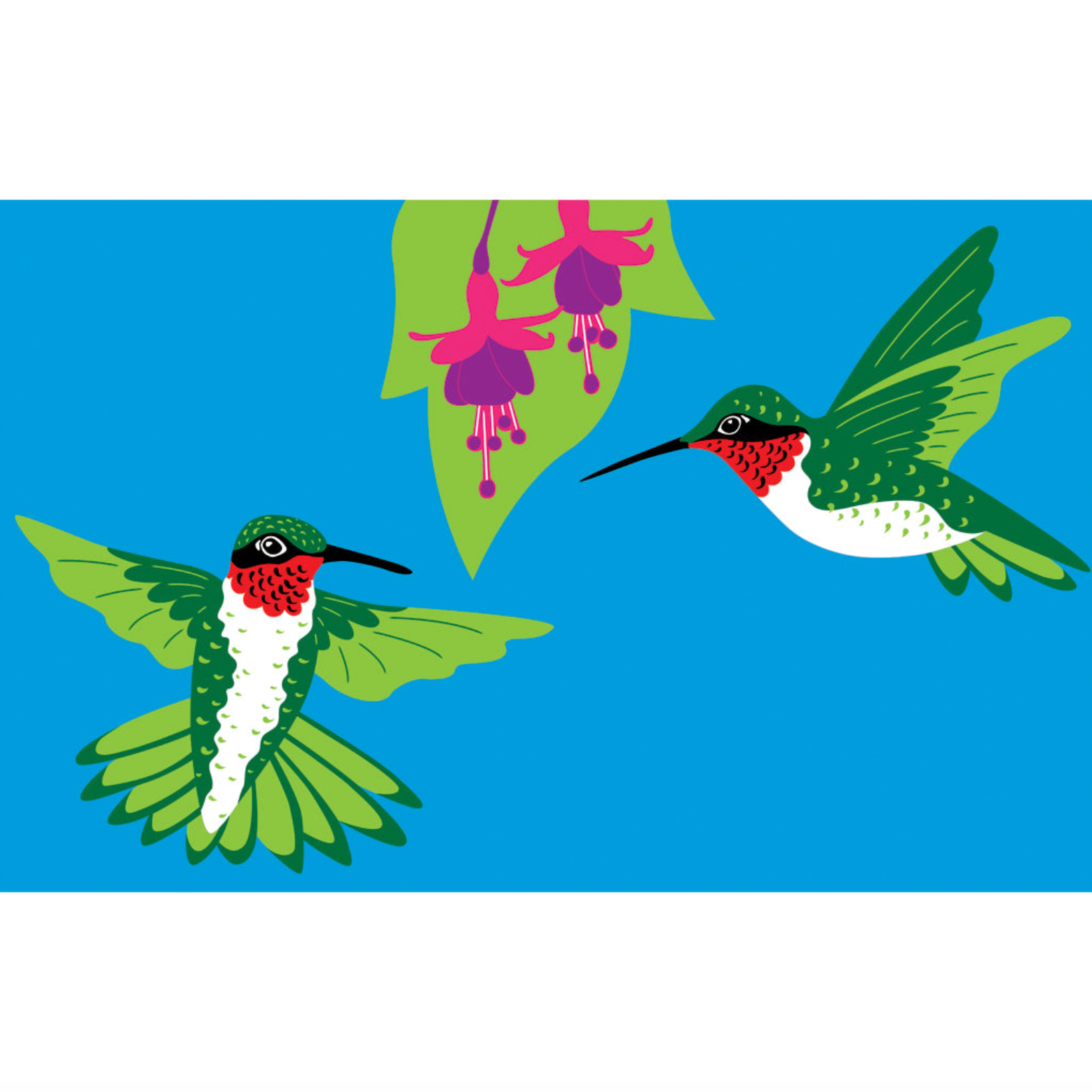 Fuchsia Hummingbirds 40 Inch Windsock