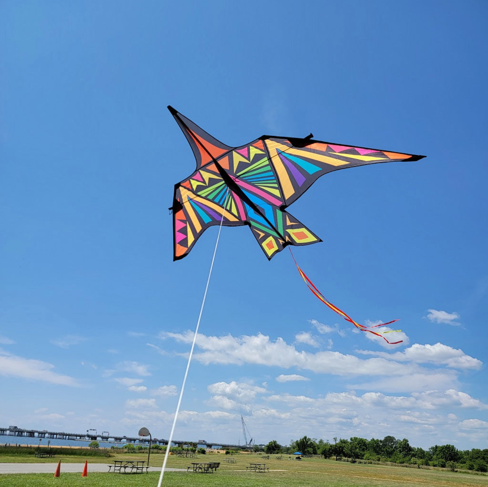 Geometric Rainbow 16' Thunderbird Kite