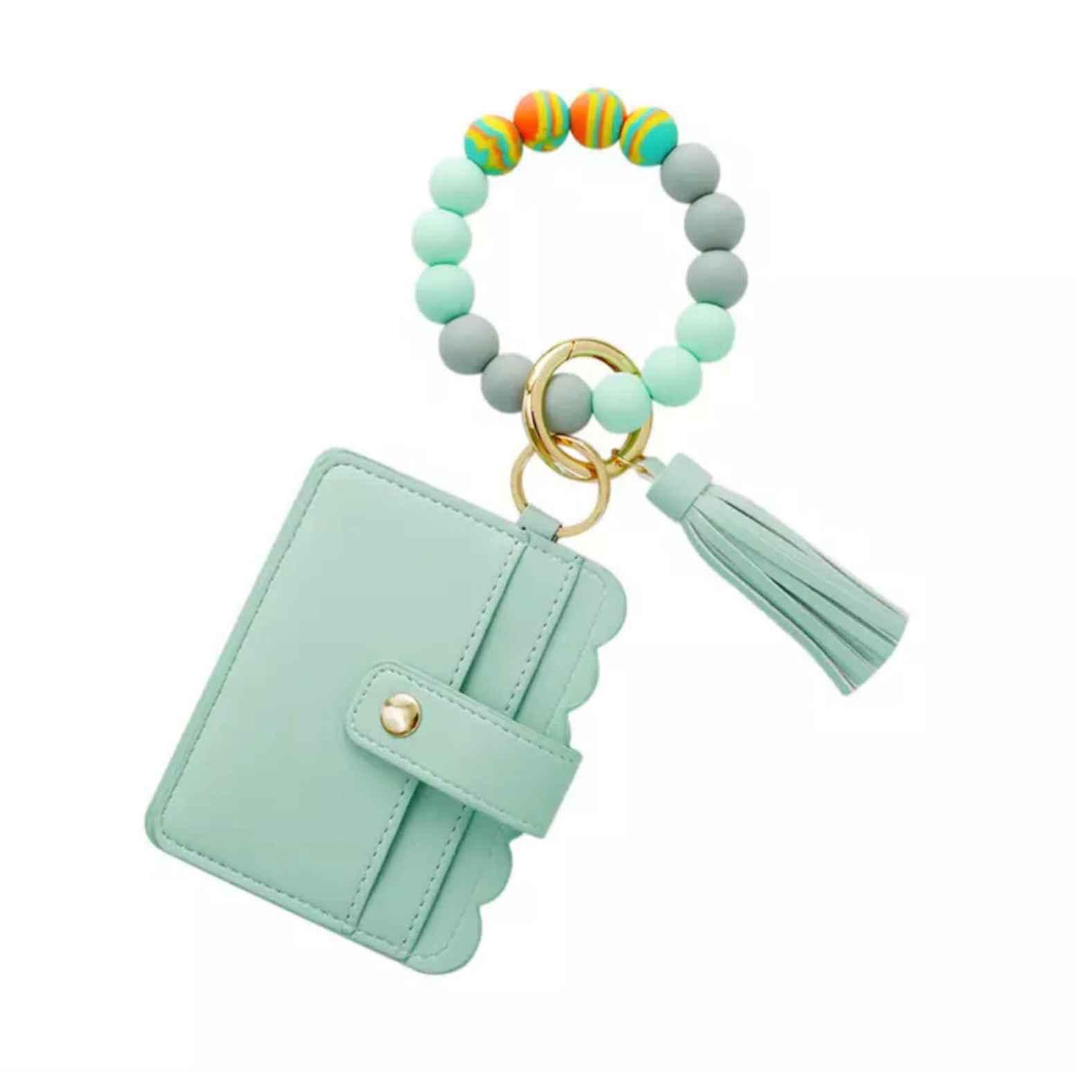 MAVI Wallet Wristlet Silicone Bead Tassel Keychains (Single) - Random Color
