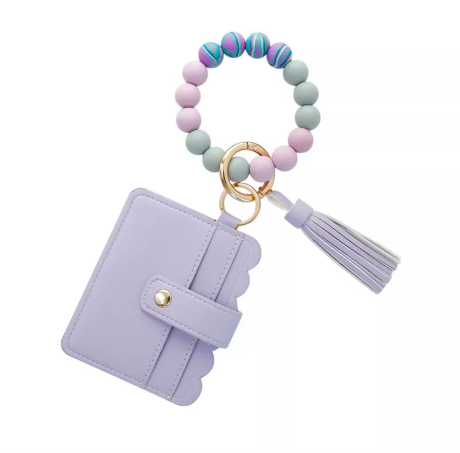 MAVI Wallet Wristlet Silicone Bead Tassel Keychains (Single) - Random Color