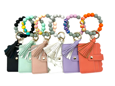 MAVI Wallet Wristlet Silicone Bead Tassel Keychains (Single) - Random Color