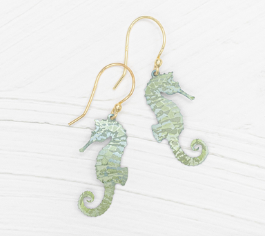 Holly Yashi Seahorse Earrings - Sage